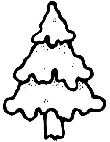 Online coloring book: Christmas tree coloring page without decorations